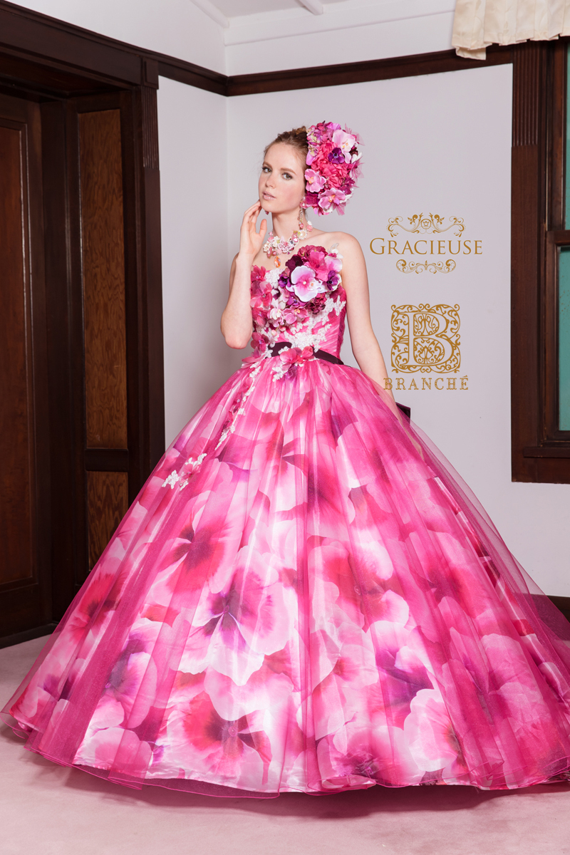 グラシューズ 花柄ピンク ドレスショップブランシェのブログ
